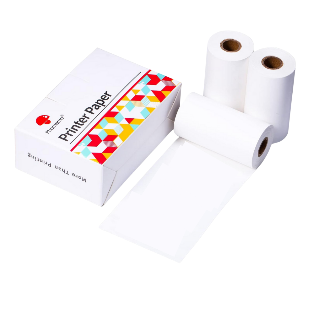 Stampante per adesivi senza inchiostro Phomemo -3 Rotoli bianchi - Ozerty