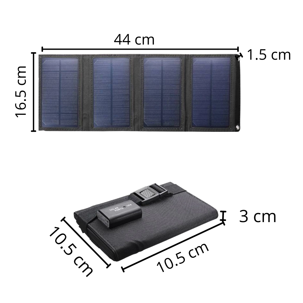 Pannello solare portatile con 2 porte usb