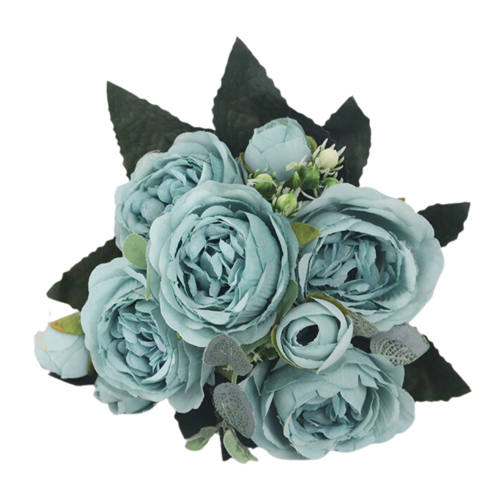 Bouquet di fiori artificiali di seta con peonie e rose