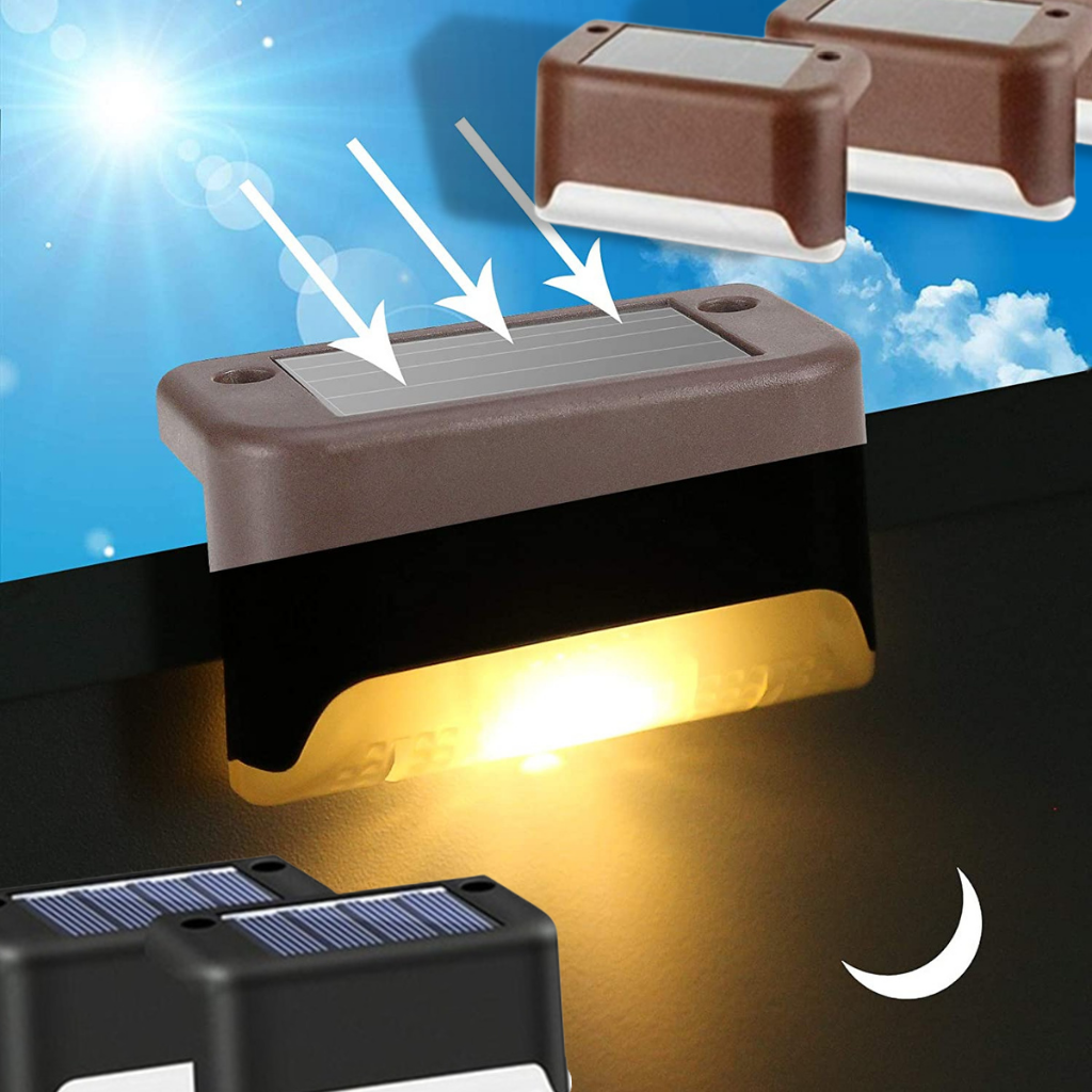 Luci LED solari per gradini (4 pezzi)