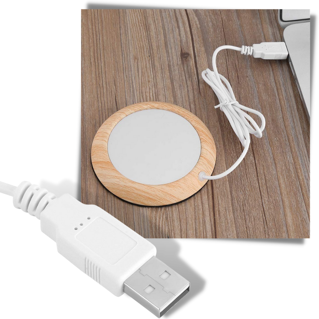 Scaldabicchieri elettrico USB in legno - Ozerty