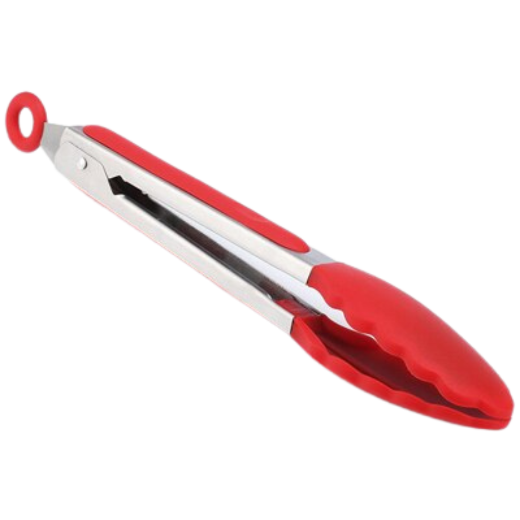 Barbecue tongs with silicone grip