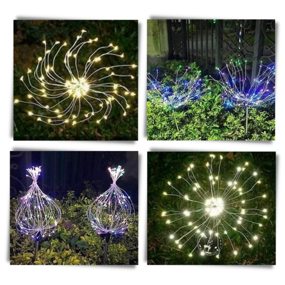 Luci elettriche del giardino a fuoco d'artificio - Ozerty, Luci Solari LED da Esterno Impermeabili Automatiche - Ozerty