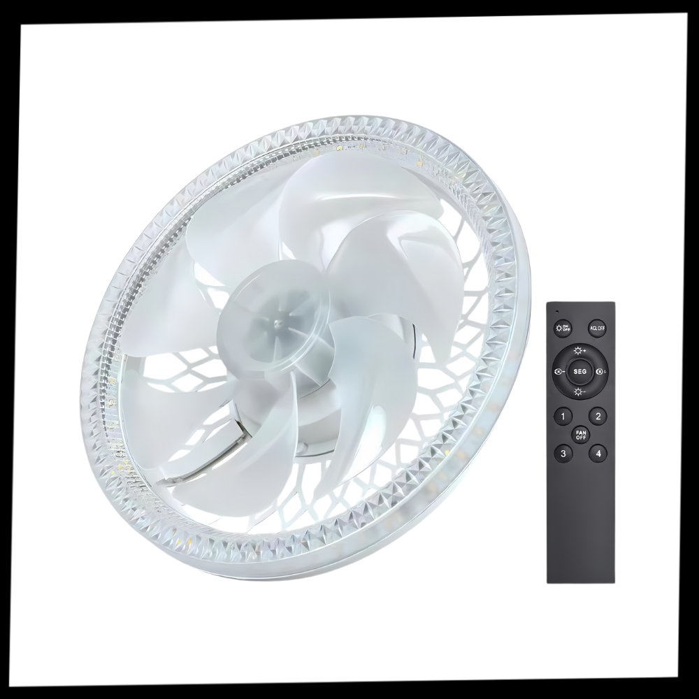 Ventilatore da soffitto estetico con luce e telecomando - Ozerty