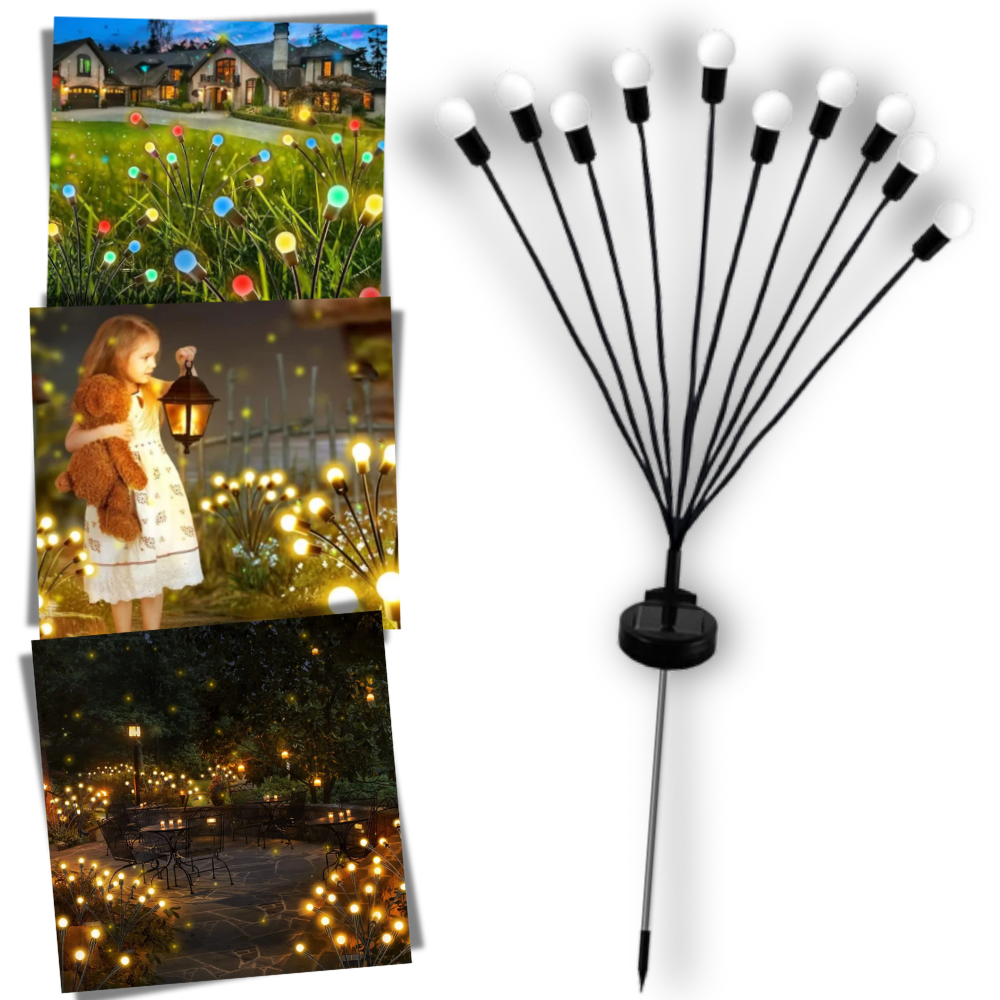Luci Solari LED da Esterno Impermeabili Automatiche - Ozerty, Luci elettriche del giardino a fuoco d'artificio - Ozerty