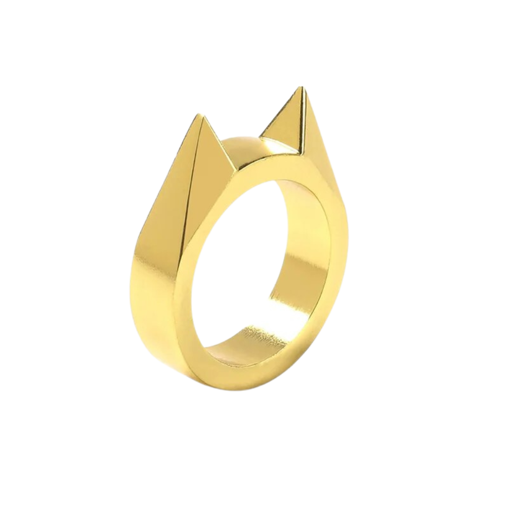 Anello protettivo con orecchie di gatto -Oro - Ozerty