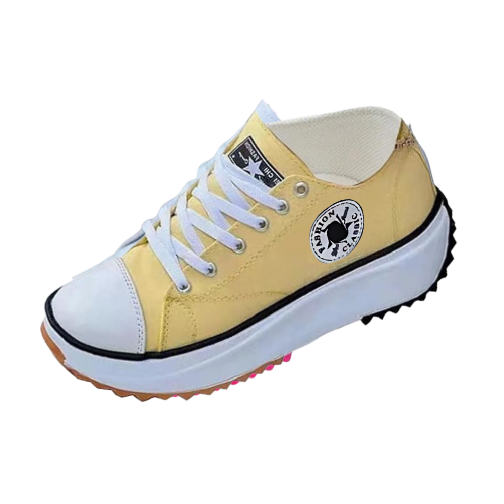 Sneaker in tela antiscivolo comodamente rialzata -Giallo/EU35Giallo/EU36Giallo/EU37Giallo/EU38Giallo/EU39Giallo/EU40Giallo/EU41Giallo/EU42 - Ozerty