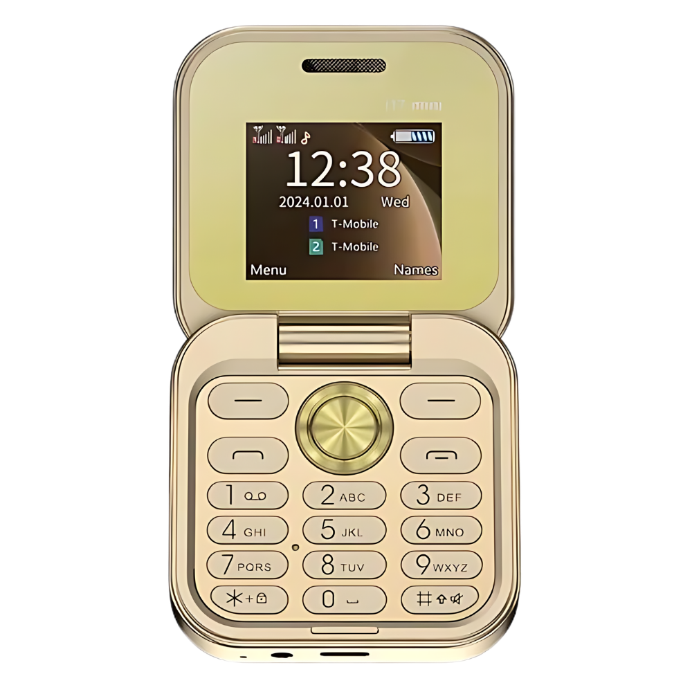 Telefono cellulare pieghevole Dual Sim piccolo  -I17 Pro/Oro - Ozerty