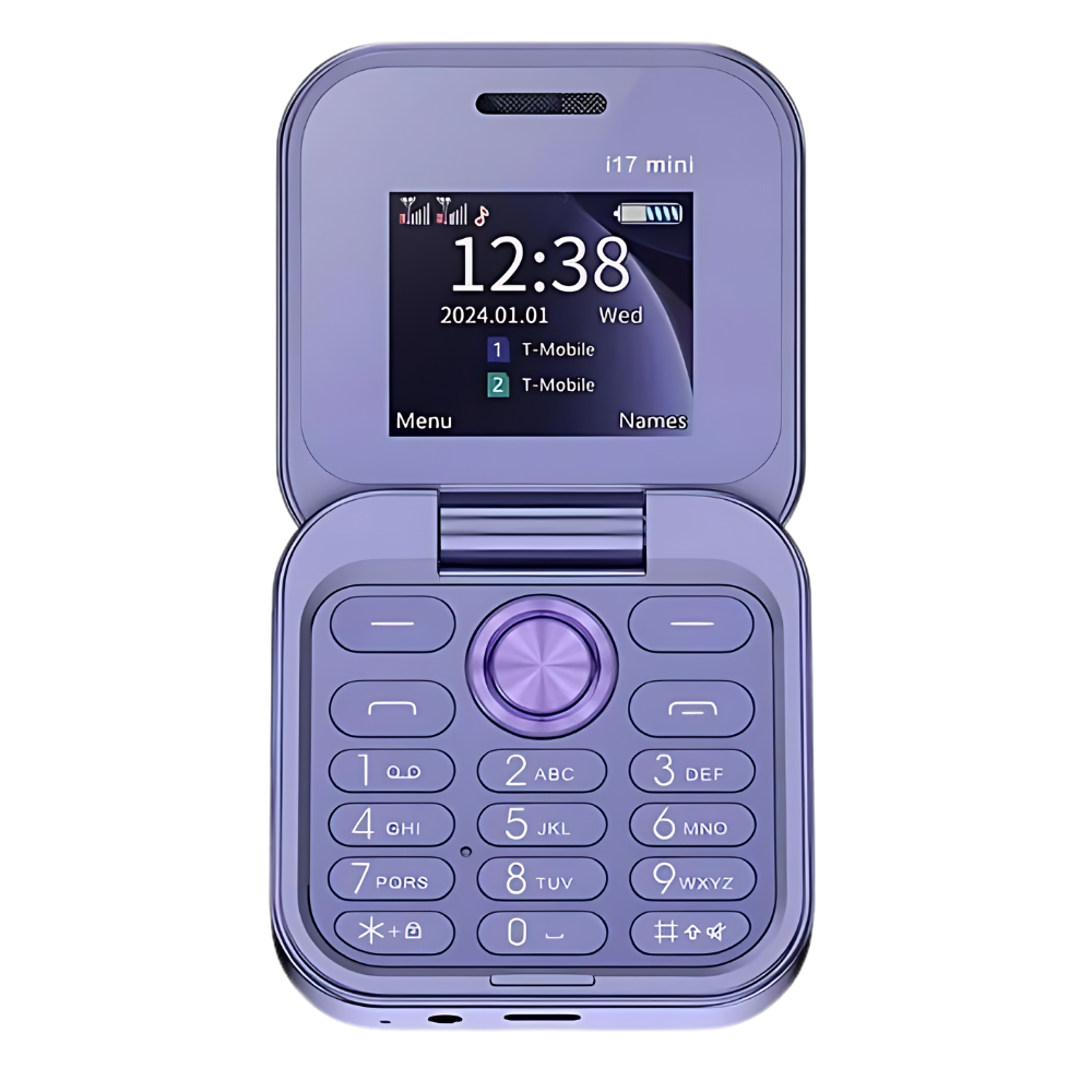 Telefono cellulare pieghevole Dual Sim piccolo  -I17 Pro/Viola - Ozerty