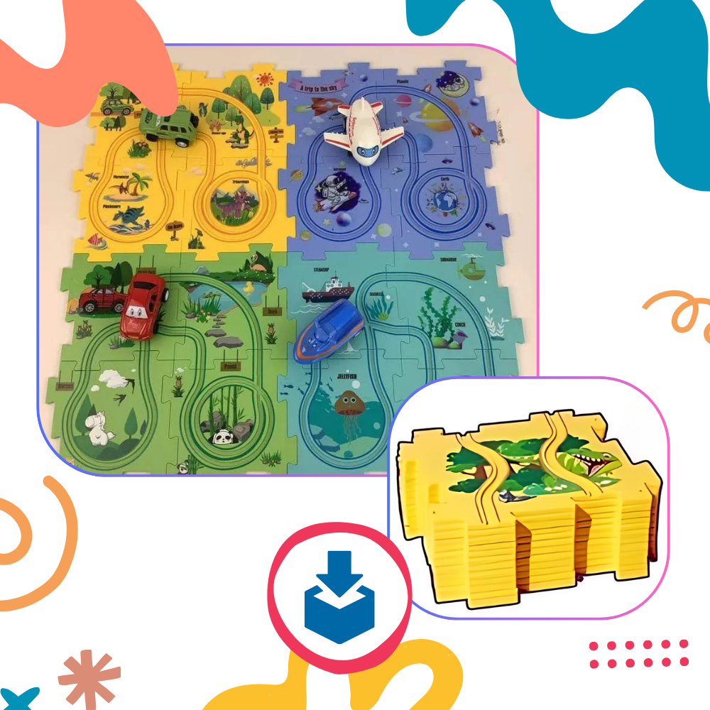 Set di piste educative per auto elettriche - Ozerty