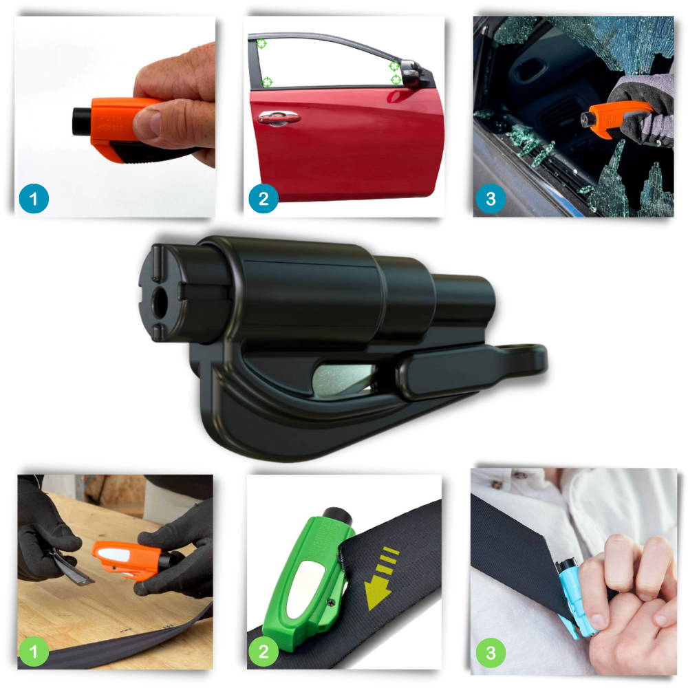 Strumento di rottura per auto essenziale 2 in 1 - Ozerty