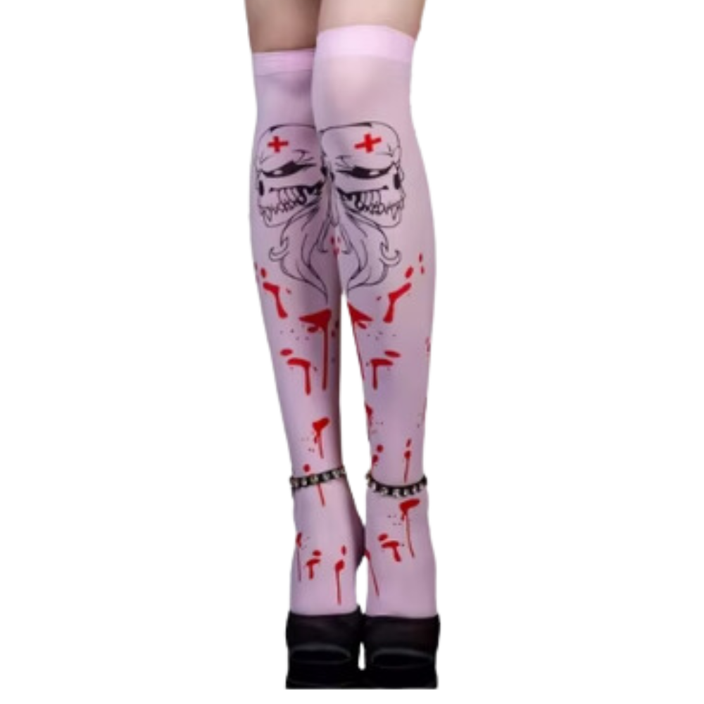 Calze Compressori con Design Festivi per Halloween -Veleno bianco - Ozerty