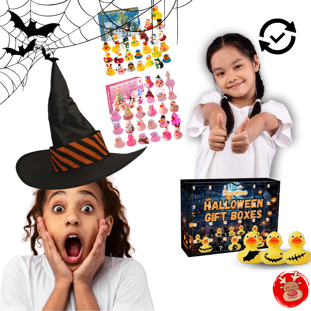 Calendario delle anatre dell'Avvento per Halloween e Natale - Ozerty