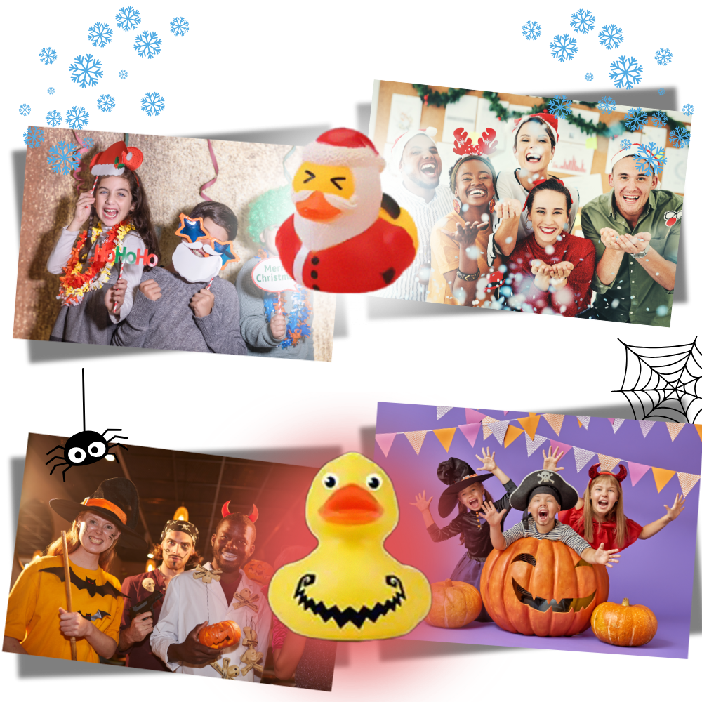 Calendario delle anatre dell'Avvento per Halloween e Natale - Ozerty