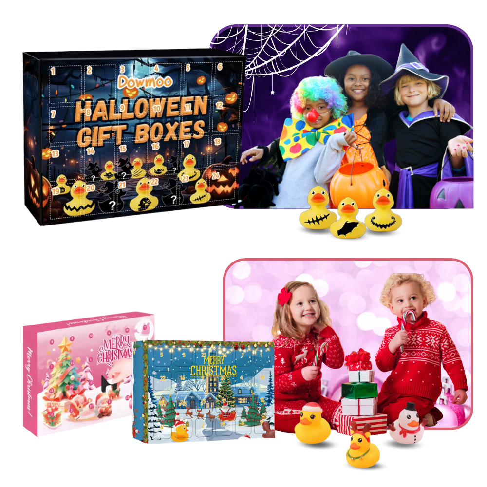 Calendario delle anatre dell'Avvento per Halloween e Natale - Ozerty