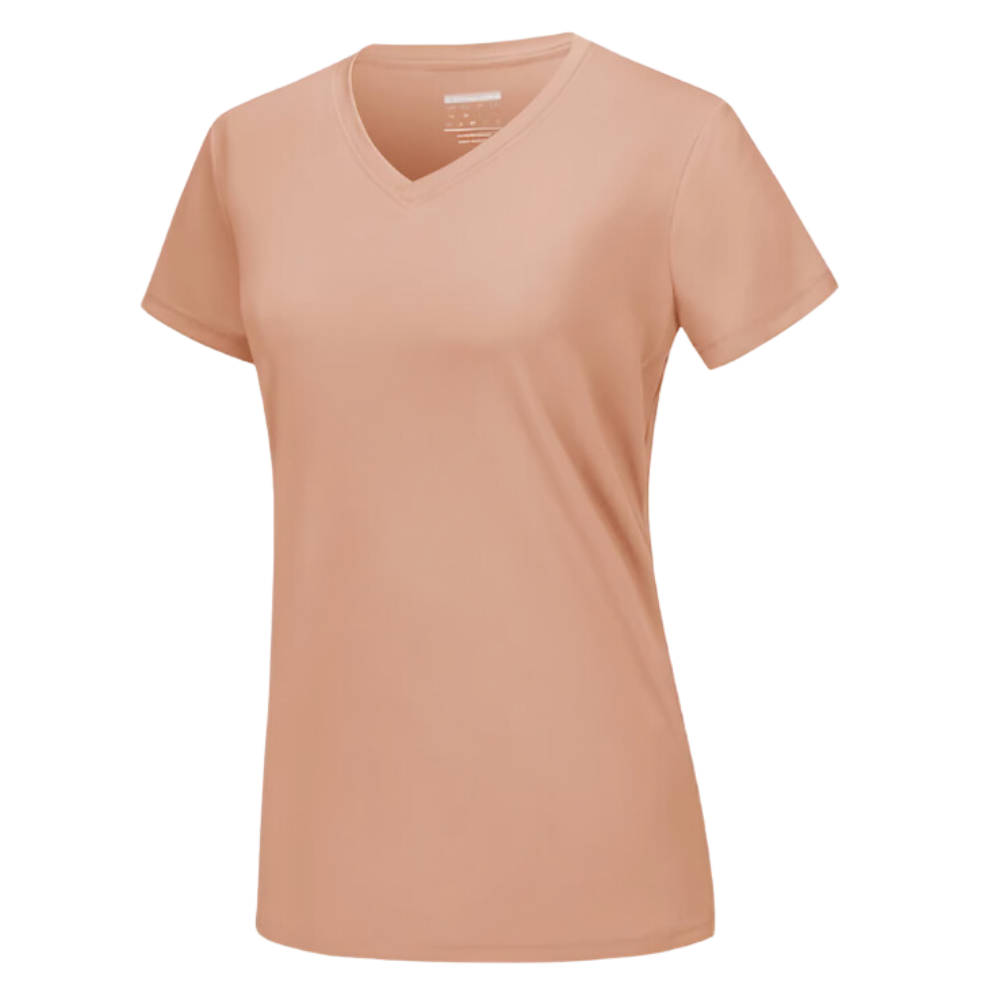 Maglia con scollo a V a raffreddamento istantaneo da donna -Albicocca - Ozerty