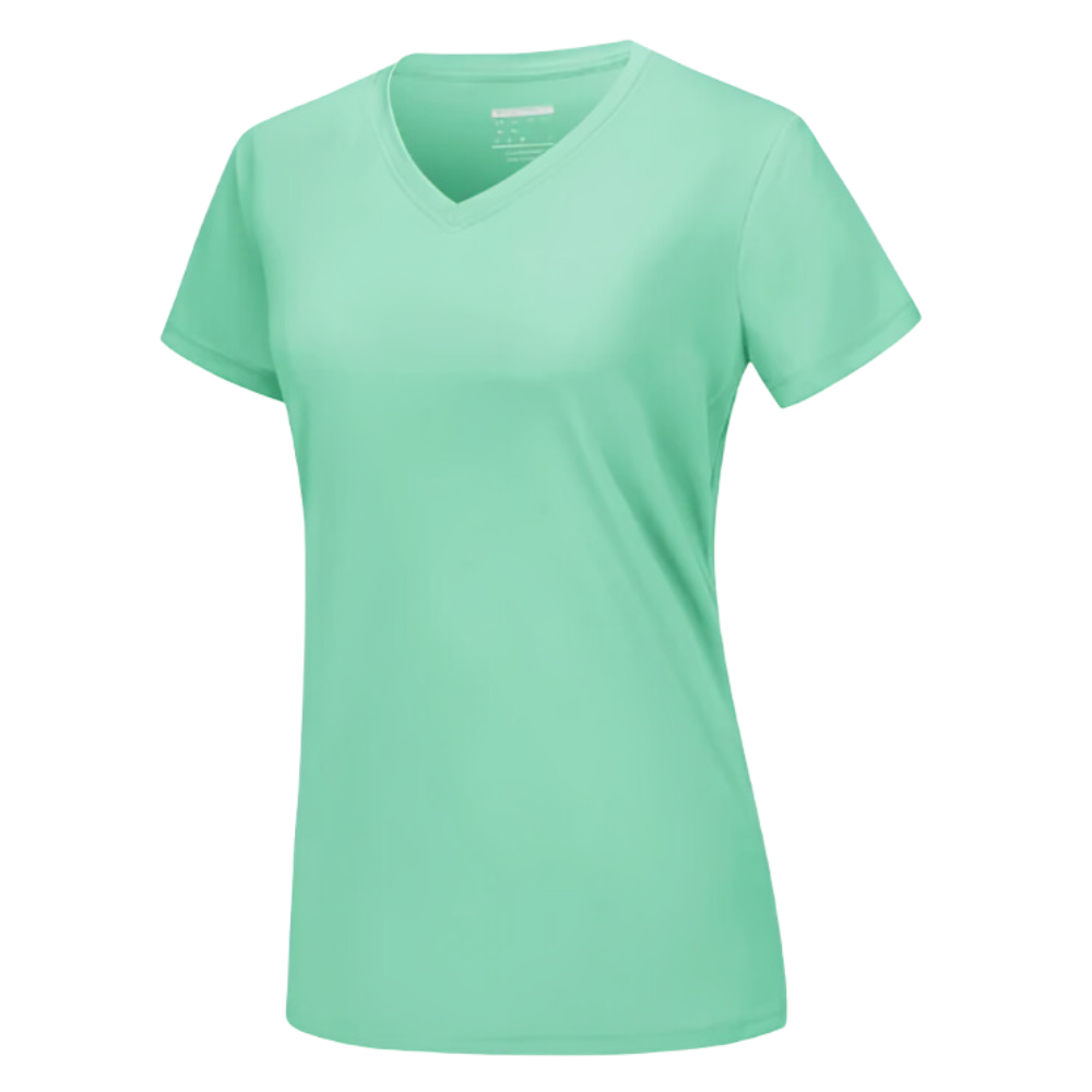Maglia con scollo a V a raffreddamento istantaneo da donna -Verde menta - Ozerty