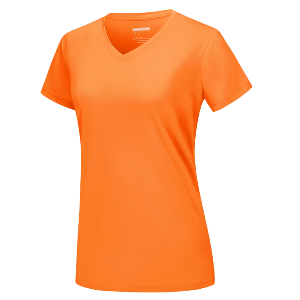 Maglia con scollo a V a raffreddamento istantaneo da donna -Arancione - Ozerty
