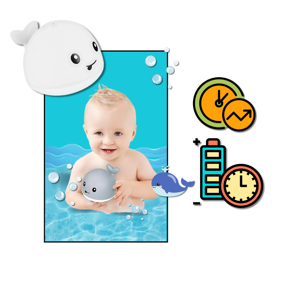 Balena interattiva da bagno con luci - Ozerty