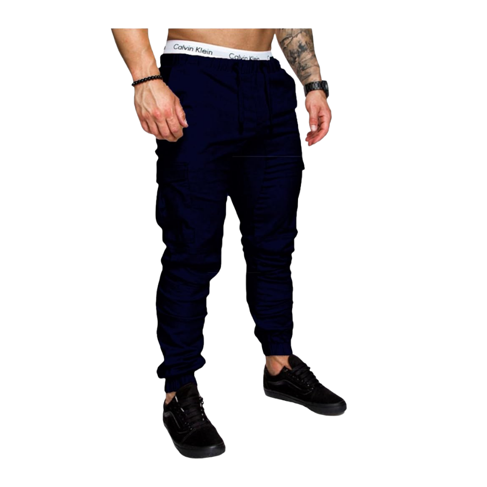 Pantaloni cargo slim fit da uomo -Blu scuro/MBlu scuro/LBlu scuro/XLBlu scuro/XXLBlu scuro/3XLBlu scuro/4XLBlu scuro/5XL - Ozerty