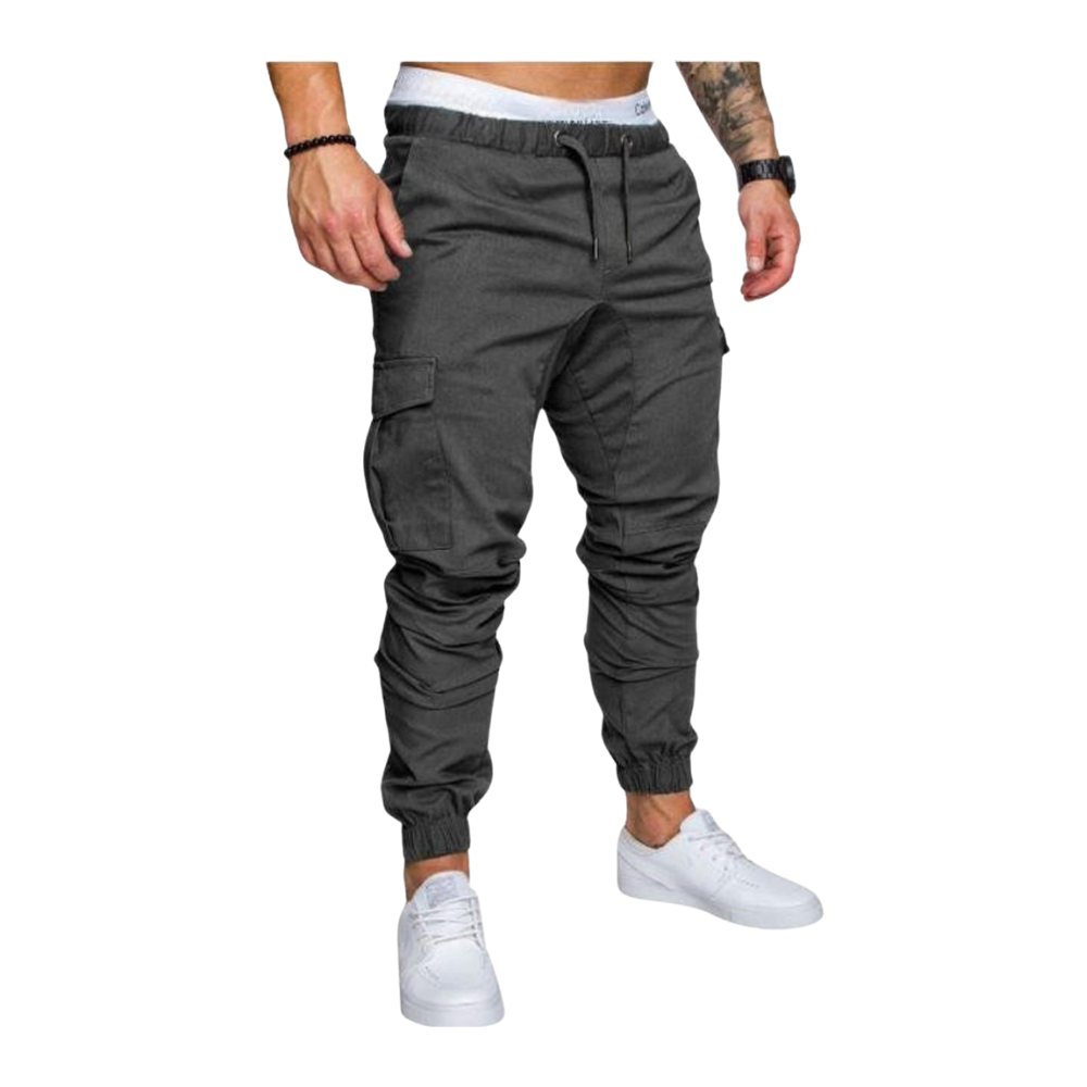 Pantaloni cargo slim fit da uomo -Grigio scuro/MGrigio scuro/LGrigio scuro/XLGrigio scuro/XXLGrigio scuro/3XLGrigio scuro/4XLGrigio scuro/5XL - Ozerty