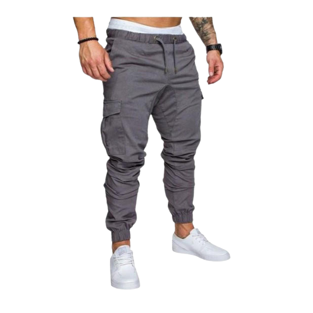 Pantaloni cargo slim fit da uomo -Grigio chiaro/MGrigio chiaro/LGrigio chiaro/XLGrigio chiaro/XXLGrigio chiaro/3XLGrigio chiaro/4XLGrigio chiaro/5XL - Ozerty