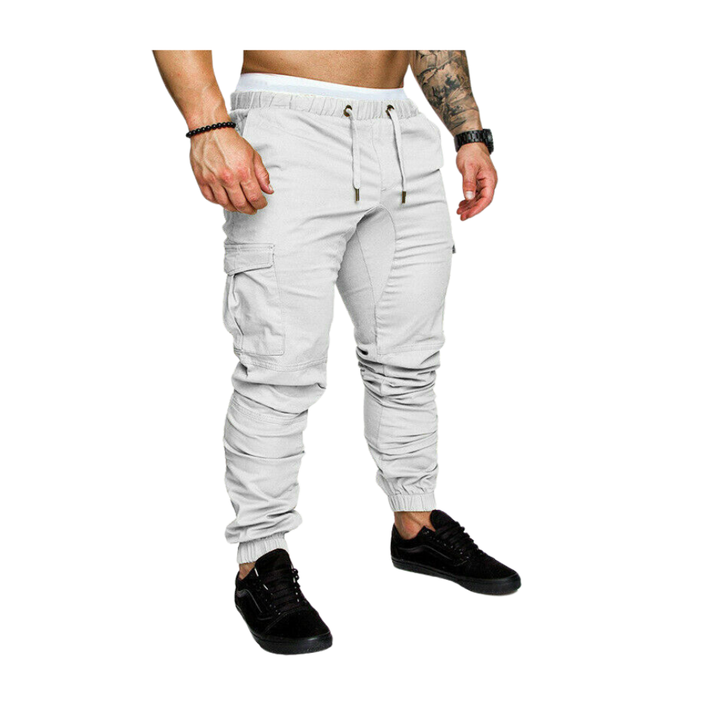 Pantaloni cargo slim fit da uomo -Bianco/MBianco/LBianco/XLBianco/XXLBianco/3XLBianco/4XLBianco/5XL - Ozerty