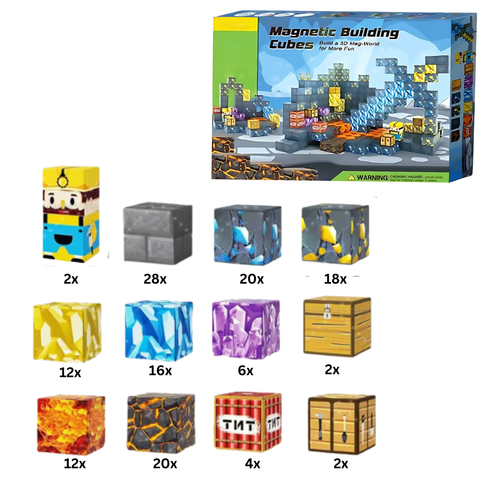 Blocchi magnetici educativi di Minecraft -144 PCS - Ozerty