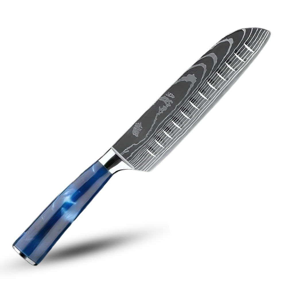 Coltelli giapponesi Blu Oceano -Coltello Santoku 17 cm - Ozerty