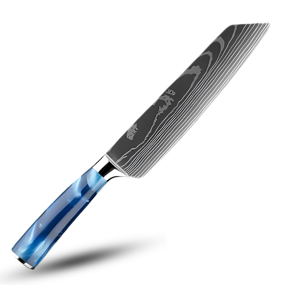 Coltelli giapponesi Blu Oceano -Coltello Kiritsuke - Coltello da chef 19 cm - Ozerty