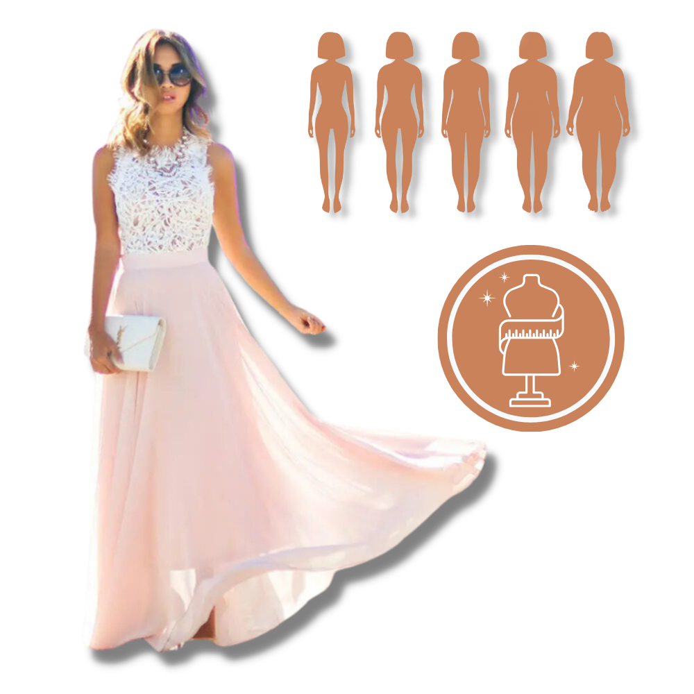 Abito in chiffon con pizzo dallo stile prairie chic - Ozerty