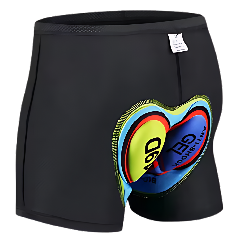 Pantaloncino da bici imbottito senza cuciture -Nero/SNero/MNero/LNero/XLNero/2XLNero/3XLNero/4XLNero/XS - Ozerty