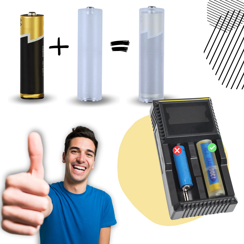 Convertitore universale di batterie da AAA a AA - Ozerty