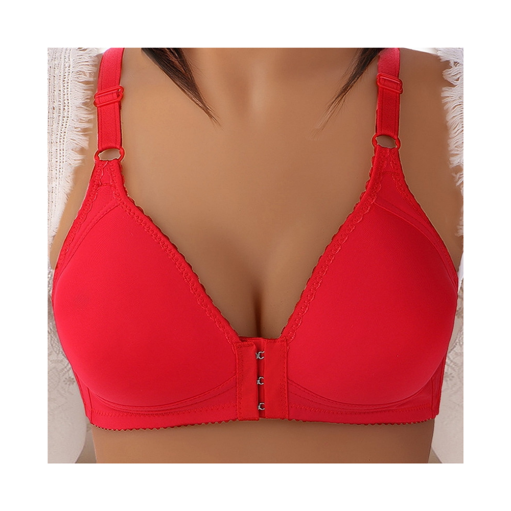 Reggiseno push up senza fili per taglie forti -Corallo rosso Tocco Delicato - Ozerty