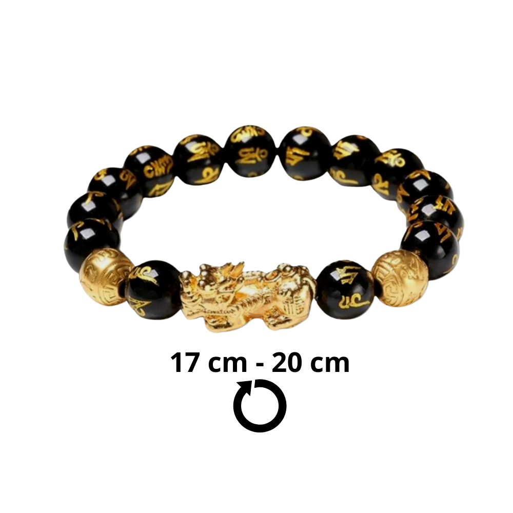 Bracciale in ossidiana nero e oro - Ozerty