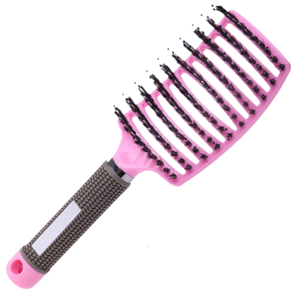 Boar bristle massaging hairbrush