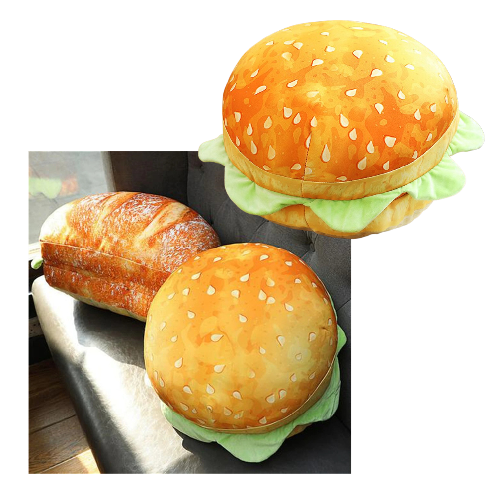 Cuscino ad hamburger in peluche - Ozerty