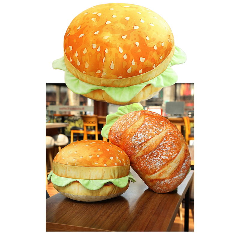 Cuscino ad hamburger in peluche - Ozerty