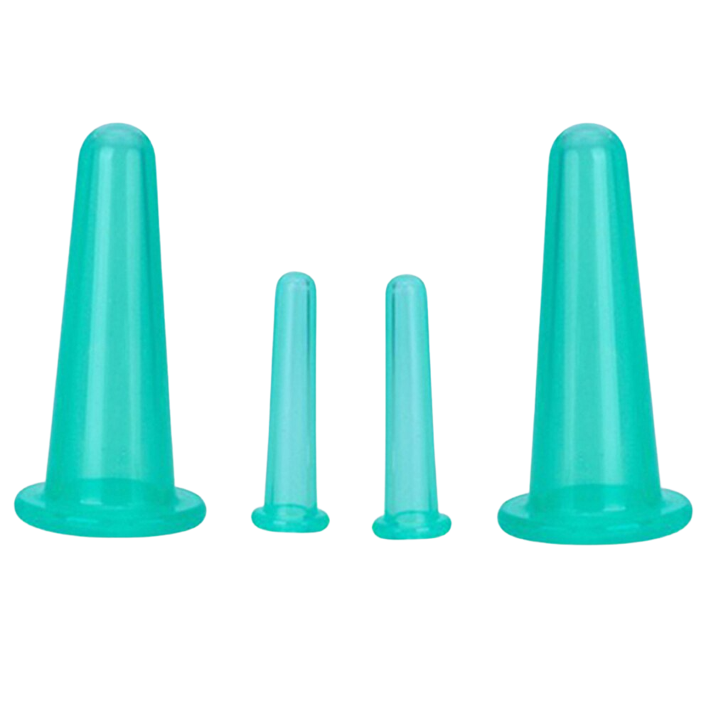 4 coppette in silicone per coppettazione per massaggio facciale