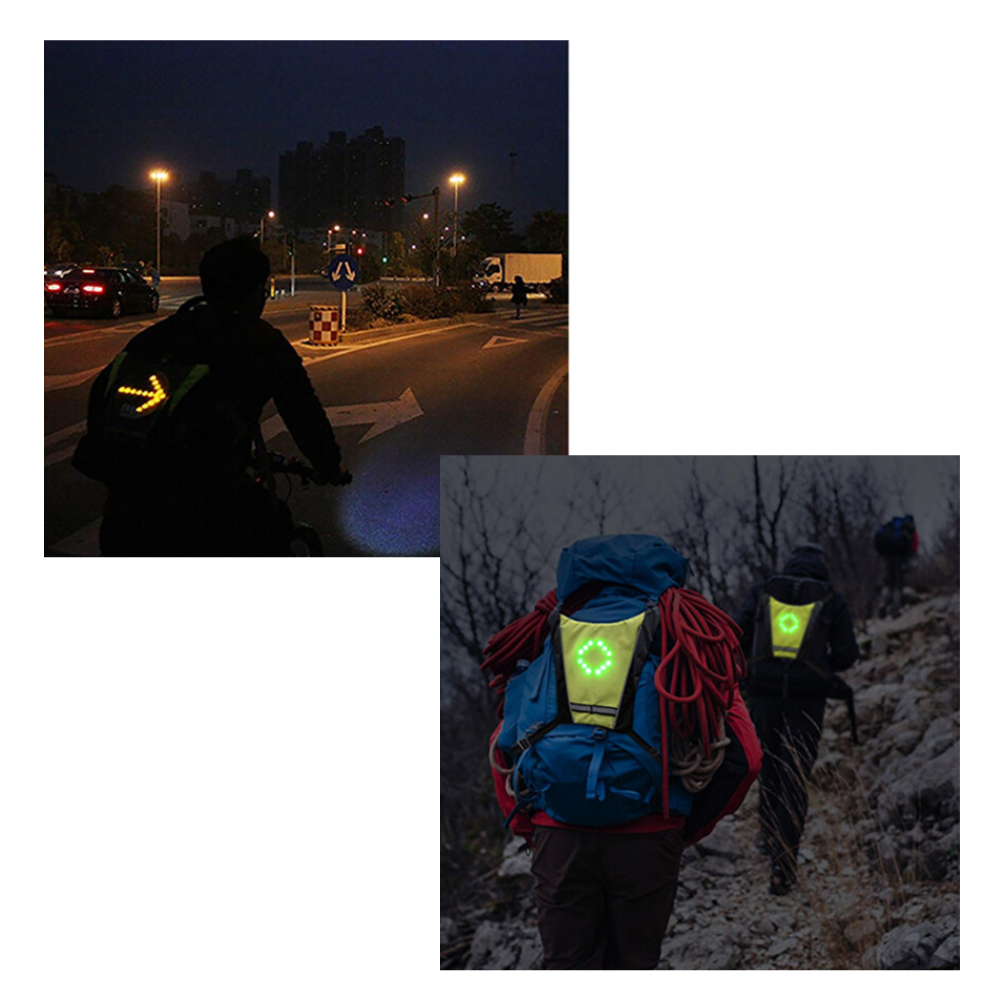 Gilet da ciclismo riflettente con LED - Ozerty