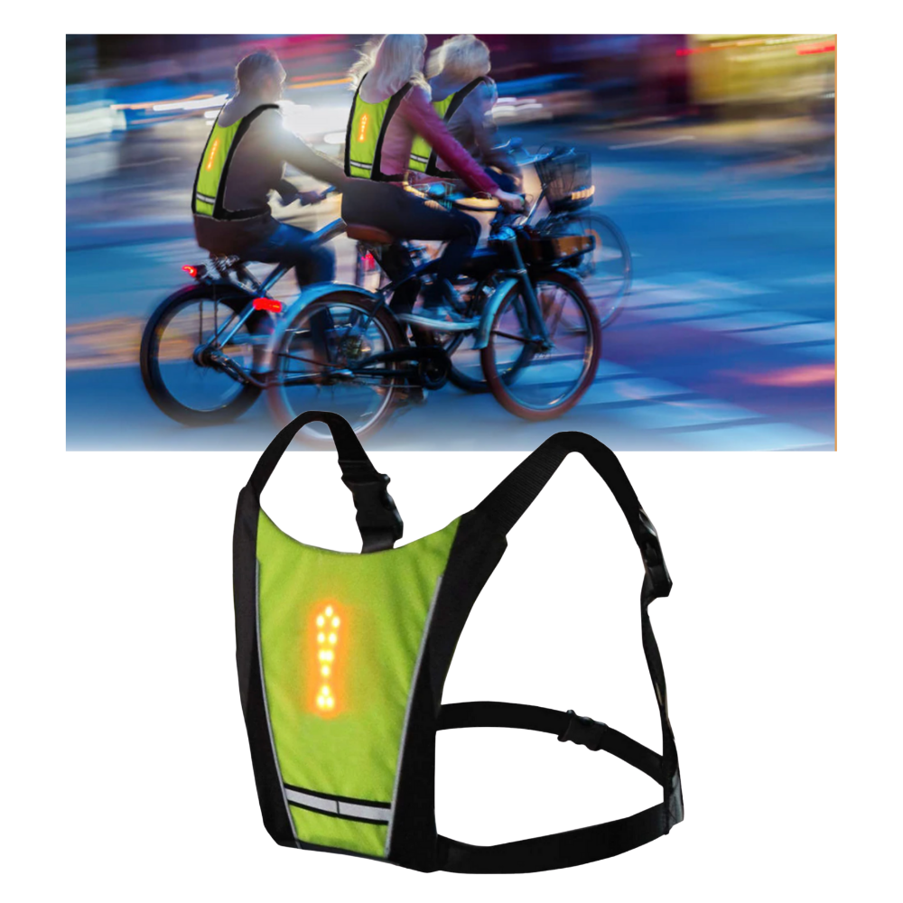 Gilet da ciclismo riflettente con LED - Ozerty