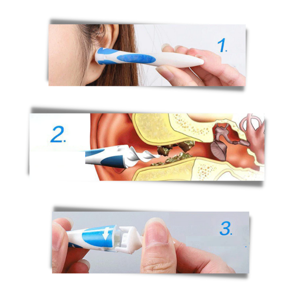 Strumento per la pulizia delle orecchie a spirale in silicone