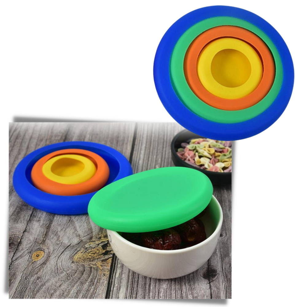 Confezione da 4 coperchi in silicone - Ozerty