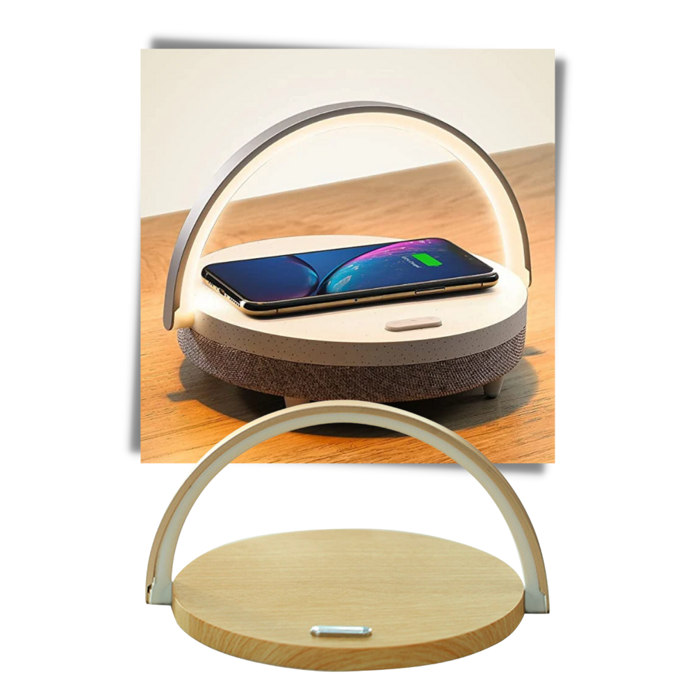 Lampada da tavolo e caricabatterie wireless