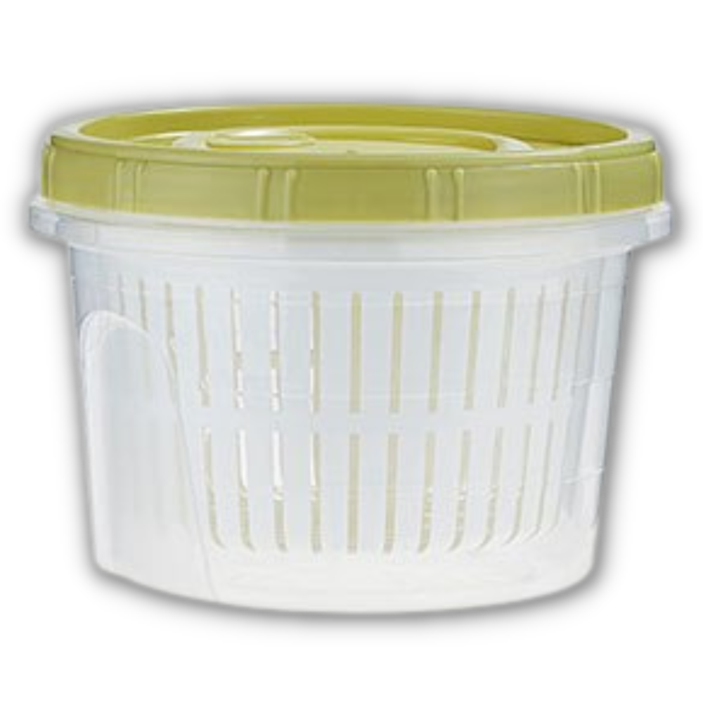 Stackable food container with colander