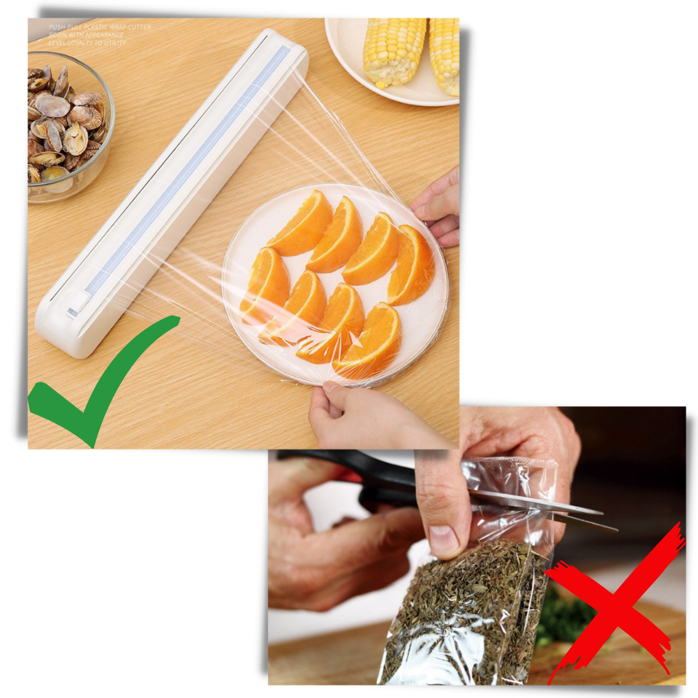 Dispenser e taglierina per involucri alimentari in plastica - Ozerty