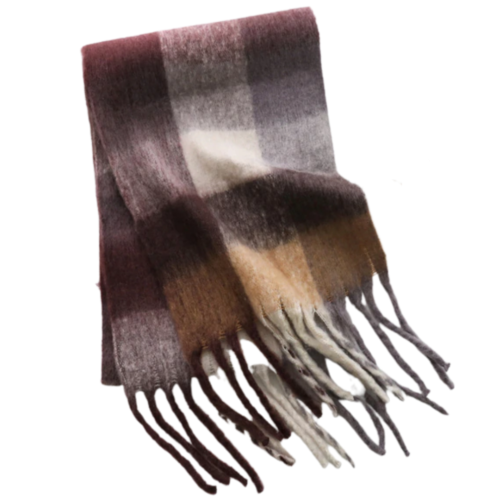 Checked women's winter scarf