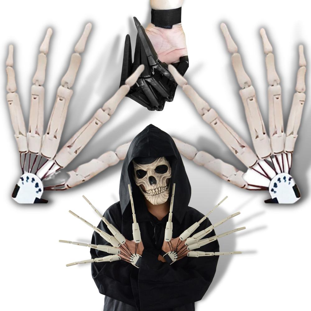 Guanto finto con mani di scheletro - Ozerty
