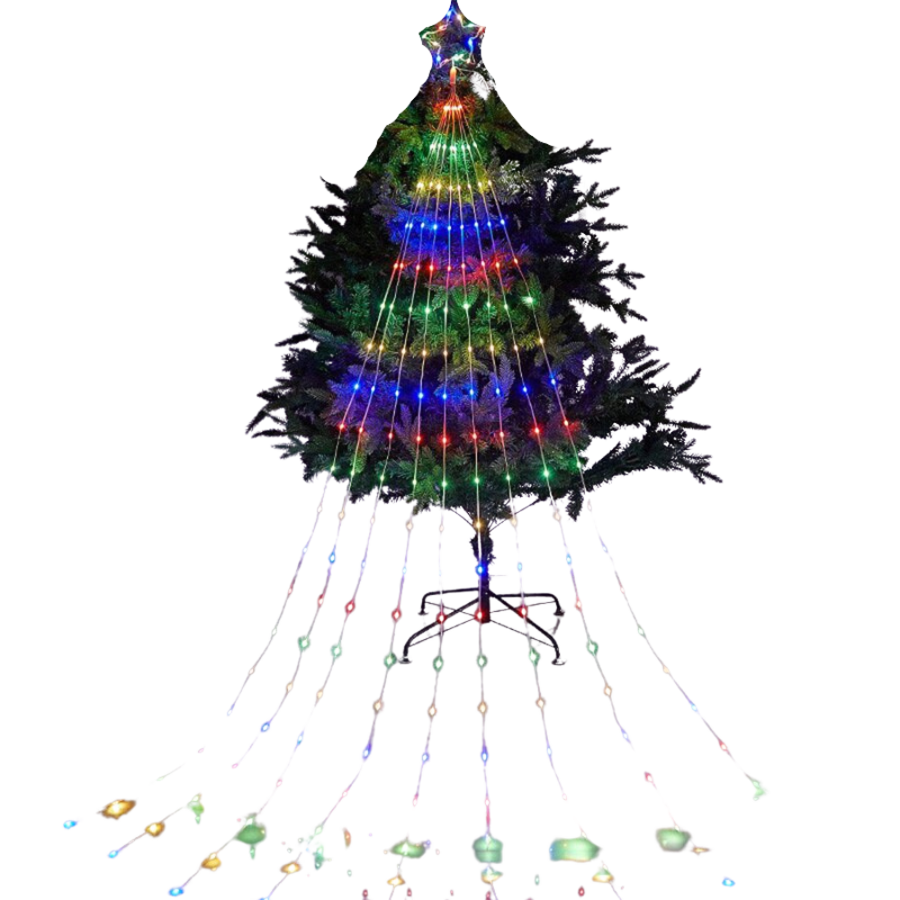 Christmas tree cascade of fairy lights