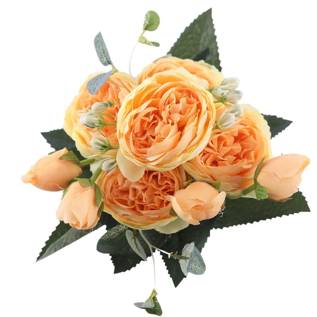 Bouquet di fiori artificiali di seta con peonie e rose - Ozerty